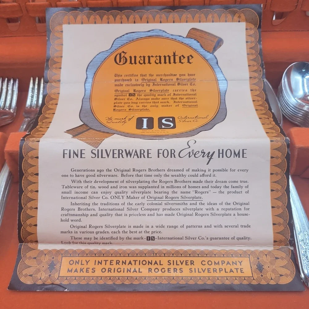 Vtg 8 Pl‎ Setting Rogers IS Reflection Silver Plate Flatware 50 piece With Box